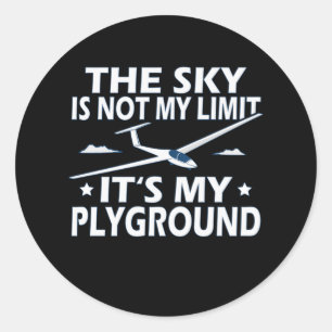 Sticker Rond Planeur Le Ciel N'Est Pas Ma Limite