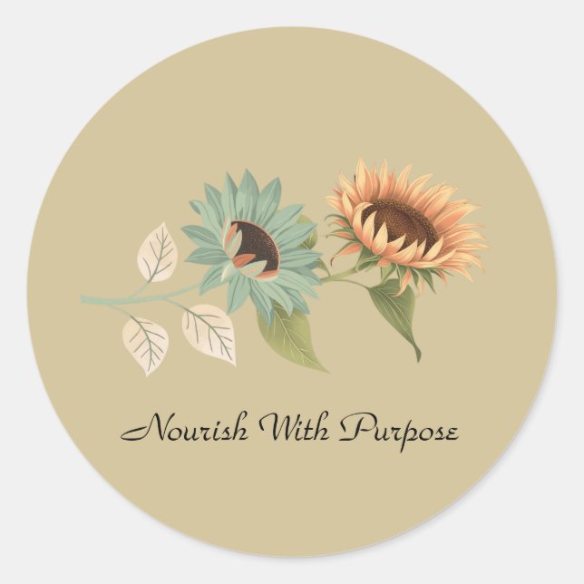 Sticker Rond Planificateur floral doux aux tons de tournesol te (Devant)