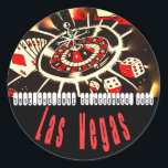 Sticker Rond Plans Mariages Las Vegas Icons<br><div class="desc">Enregistrez les autocollants Date à customiser avec votre date de mariage Las Vegas dans la zone modèle.</div>