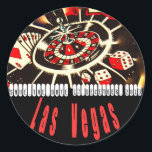 Sticker Rond Plans Mariages Las Vegas Icons<br><div class="desc">Enregistrez les autocollants Date à customiser avec votre date de mariage Las Vegas dans la zone modèle.</div>