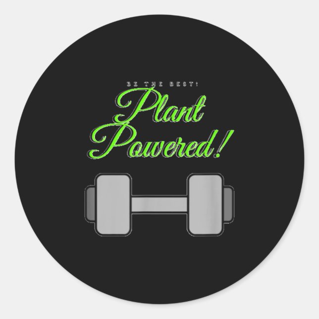 Sticker Rond Plant Wered Gym Motivation Vegetarian  (Devant)