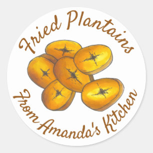 Sticker Rond Plantains frits maison Bananes de la cuisine