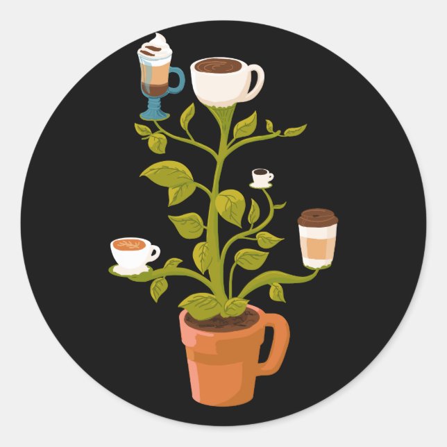 Sticker Rond Plante café (Devant)