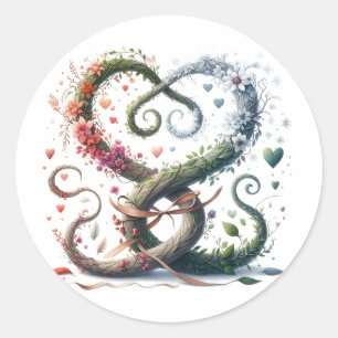 Sticker Rond Plante en forme de coeur : Quatre saisons d'amour 