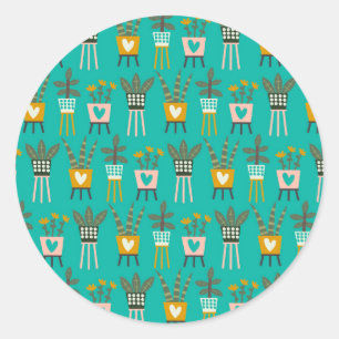 Sticker Rond Plante Lady Art