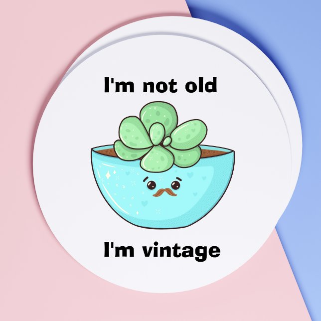 Sticker Rond Plante succulent mignon en style Kawaii (Créateur téléchargé)