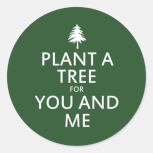 Sticker Rond Plante un arbre pour toi et moi