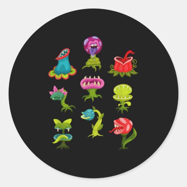 Sticker Rond Plantes carnivores enfants amoureux Sarracenia Vén (Devant)