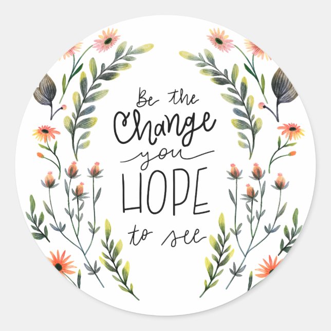 Sticker Rond Plantes et fleurs (Devant)