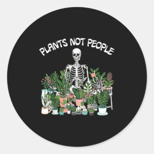 Sticker Rond Plantes Pas de gens Squelette Drôle Jardinage