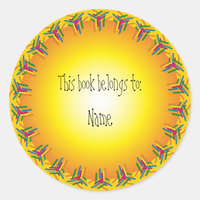 Sticker Rond Plaque avec bordure colorée (Devant)