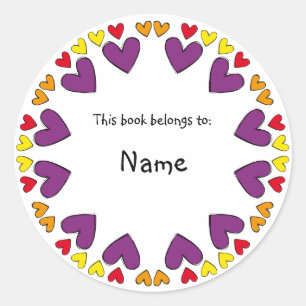 Sticker Rond Plaque avec cutehearts