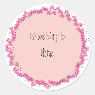 Sticker Rond Plaque avec des coeurs mignons