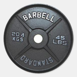 Sticker Rond Plaque Barbell