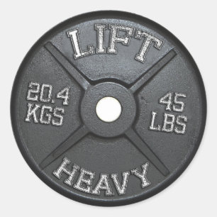 Sticker Rond Plaque Barbell - Ascenseur Lourd