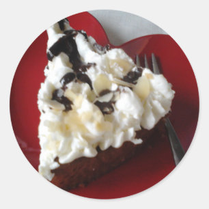 Sticker Rond Plaque cardiaque de gâteau au chocolat