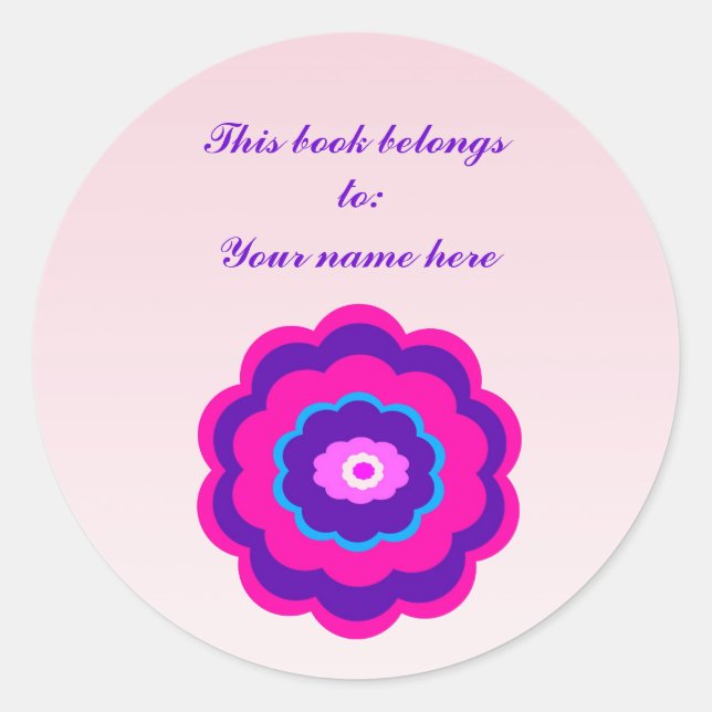 Sticker Rond Plaque de conception de fleurs (Devant)