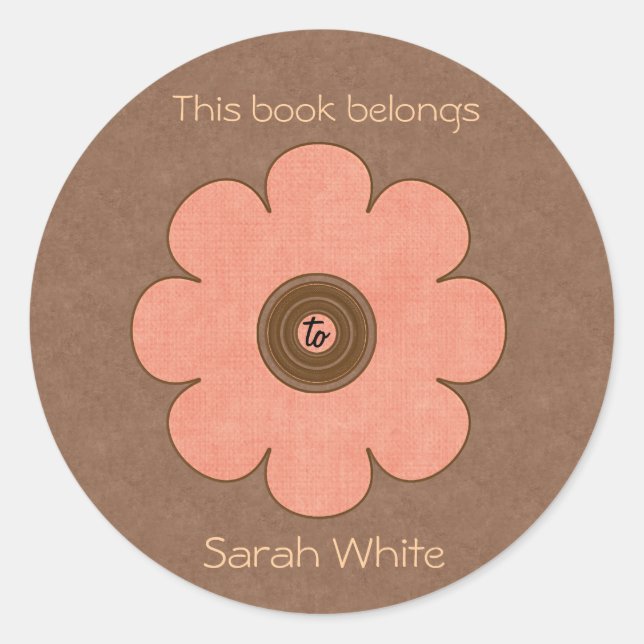 Sticker Rond Plaque de livre (Devant)