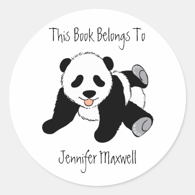 Sticker Rond Plaque de l'ours Panda (Devant)