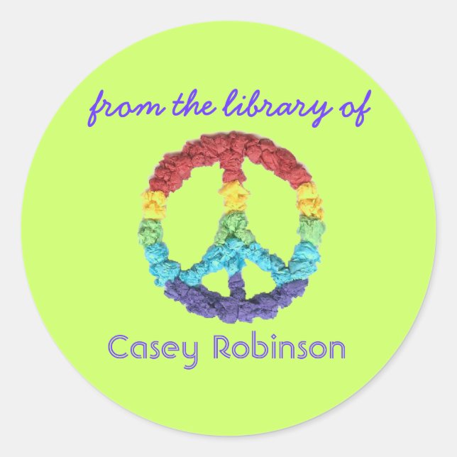 Sticker Rond Plaque de signalisation "De la bibliothèque de" (Devant)