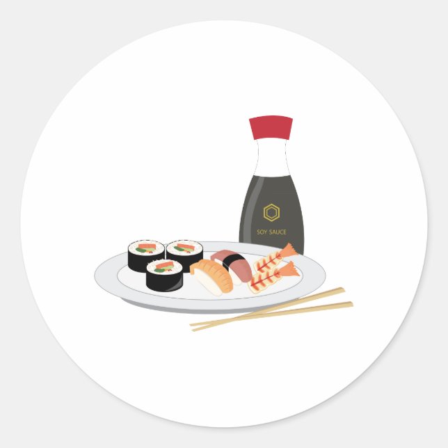 Sticker Rond Plaque de sushi (Devant)