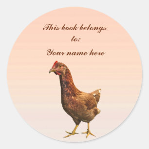 Sticker Rond Plaque de vente de poulet rouge de Rhode Island