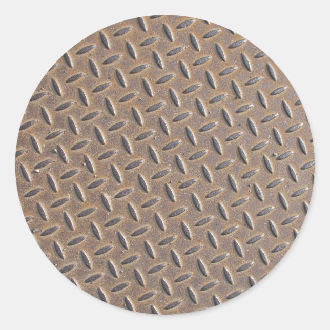 Sticker Rond Plaque de vérification rouillée en acier ou en mét (Devant)