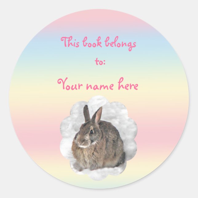 Sticker Rond Plaque d'enregistrement Bunny (Devant)