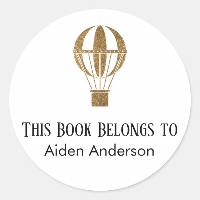 Sticker Rond Plaque d'enregistrement pour bébé simple bébé Gold (Devant)