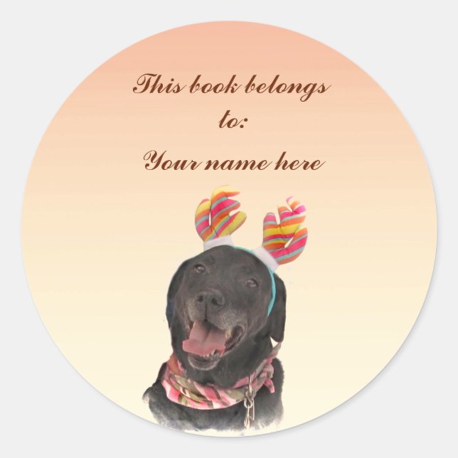 Sticker Rond Plaque d'enregistrement pour chien de repérage du  (Devant)