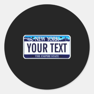 Sticker Rond Plaque d'immatriculation de New York _1