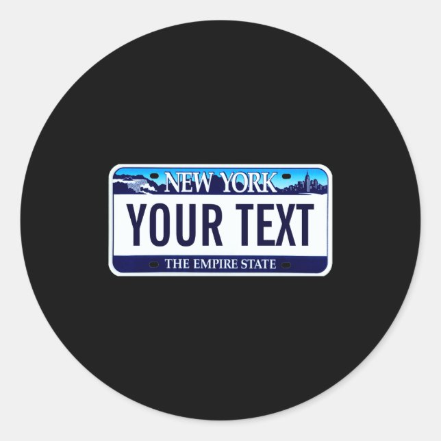 Sticker Rond Plaque d'immatriculation de New York _1  (Devant)