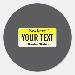 Sticker Rond Plaque d'immatriculation du New Jersey _1