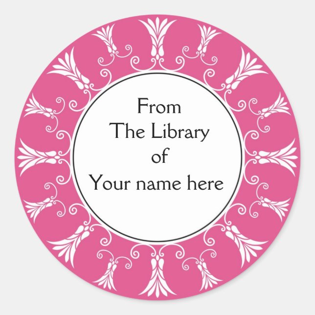 Sticker Rond Plaque-Fleurs Pink-Chaud (Devant)
