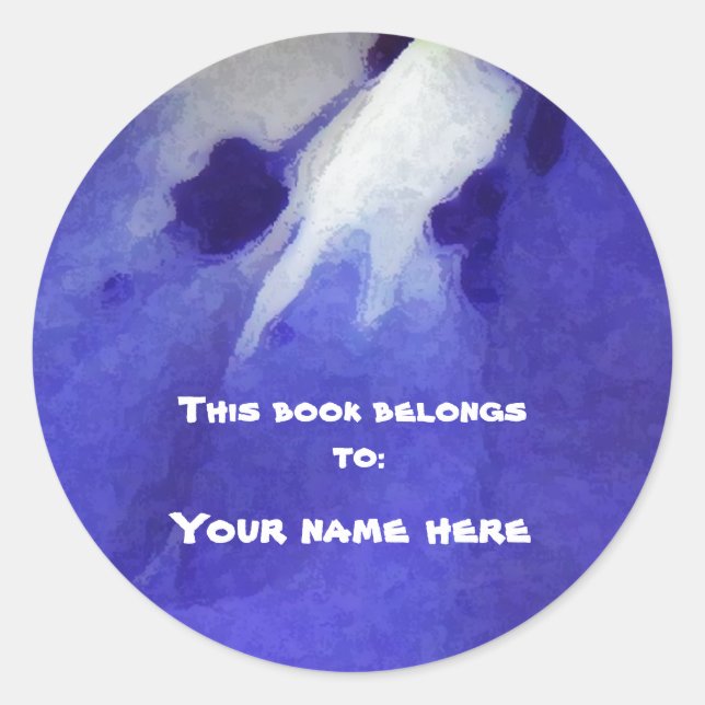 Sticker Rond Plaque Lobelia bleue (Devant)
