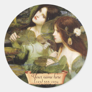 Sticker Rond Plaque pré-Raphaelite "Hylas et les Nymphes"