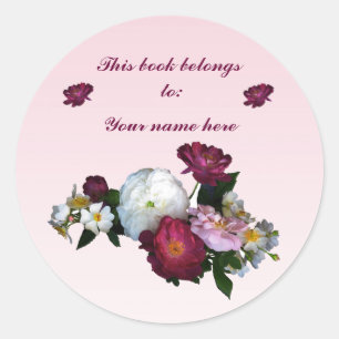 Sticker Rond Plaque Rose ancienne