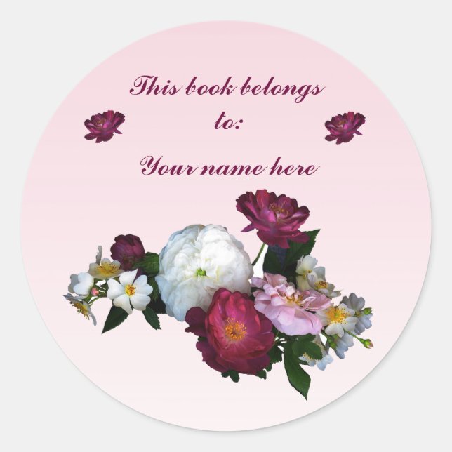 Sticker Rond Plaque Rose ancienne (Devant)