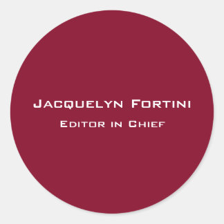 Sticker Rond Plaque rouge Bourgogne Élégante minimaliste modern