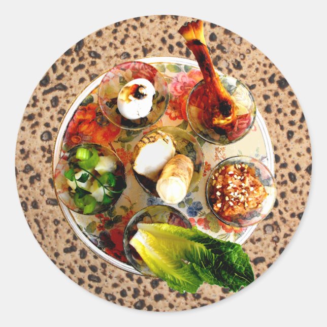 Sticker Rond Plaque Seder & Matazah (Devant)