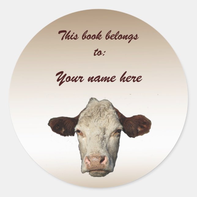 Sticker Rond Plaque vache (Devant)