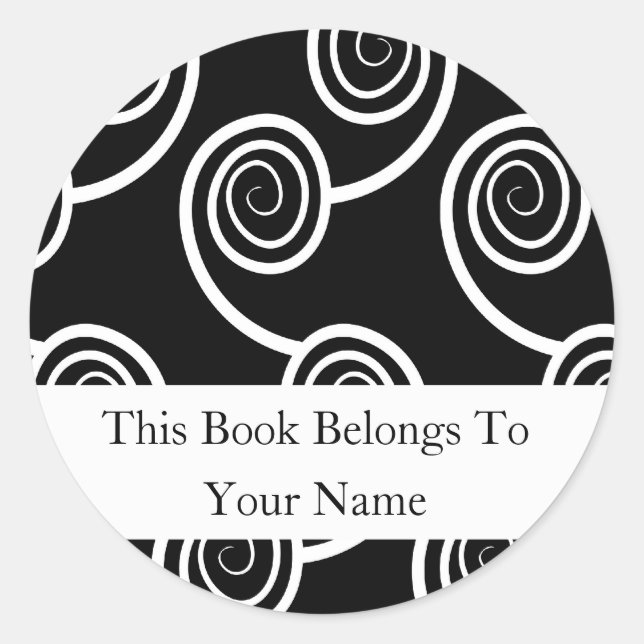 Sticker Rond Plaques De Livres Personnalisées -Balayage Blanc S (Devant)