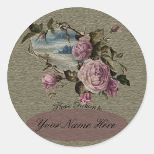 Sticker Rond Plaques de livres Rosebud