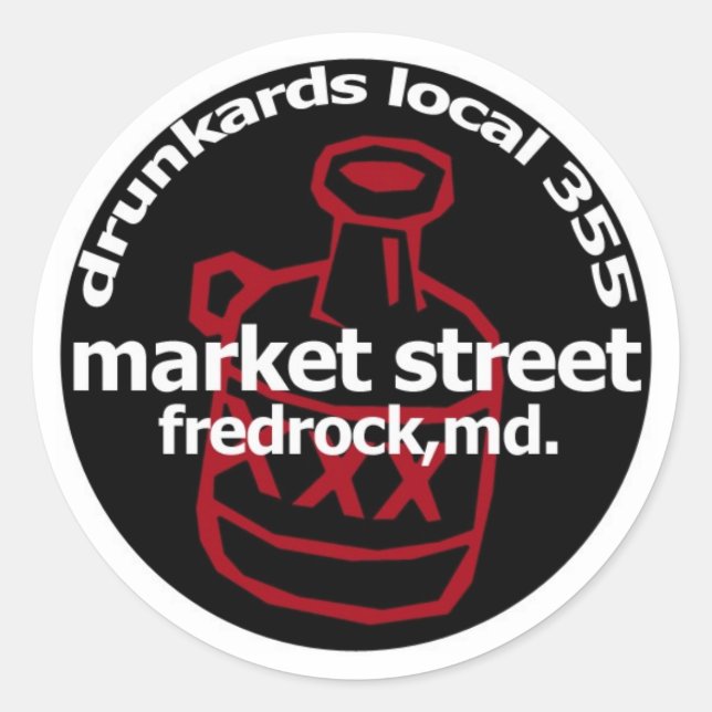Sticker Rond Plaques de rechange Fredrock Drunkard (feuille de  (Devant)