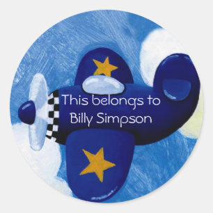 Sticker Rond Plaques du livre de nom