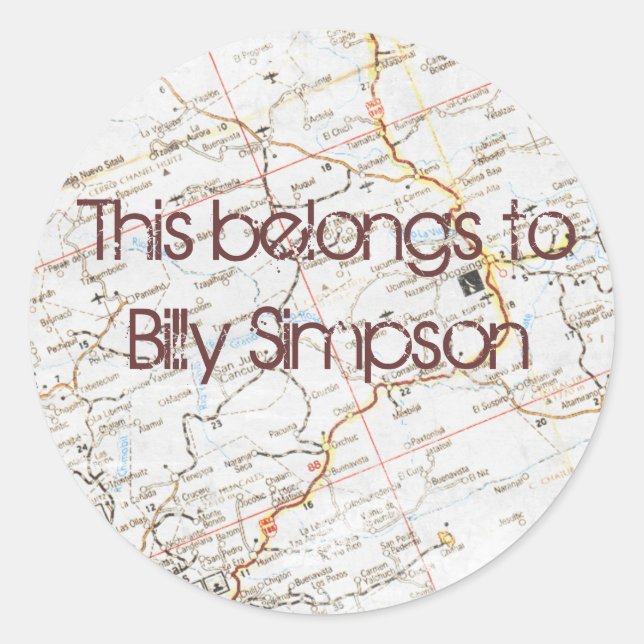 Sticker Rond Plaques du livre de nom (Devant)