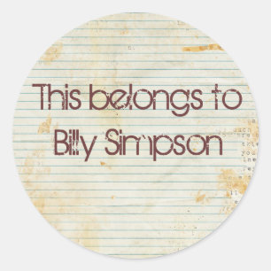 Sticker Rond Plaques du livre de nom