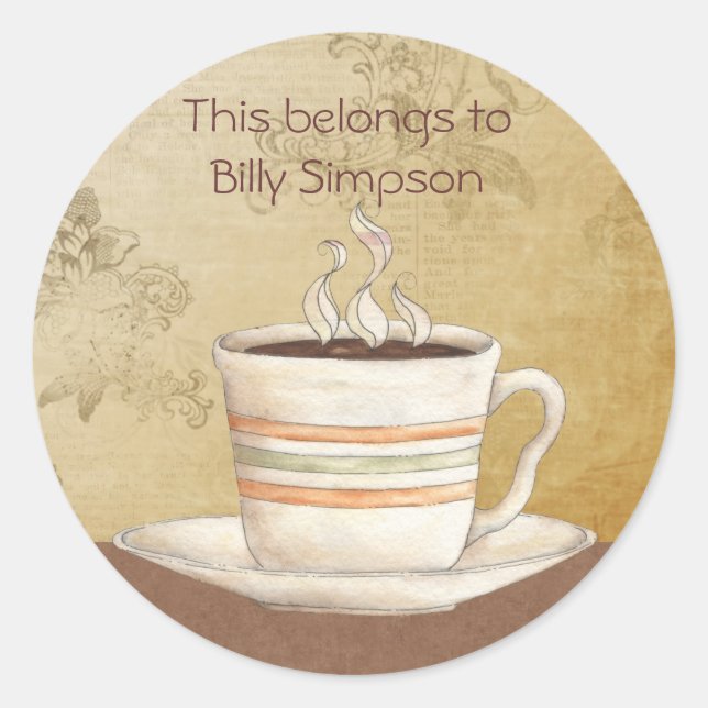 Sticker Rond Plaques du livre de nom (Devant)