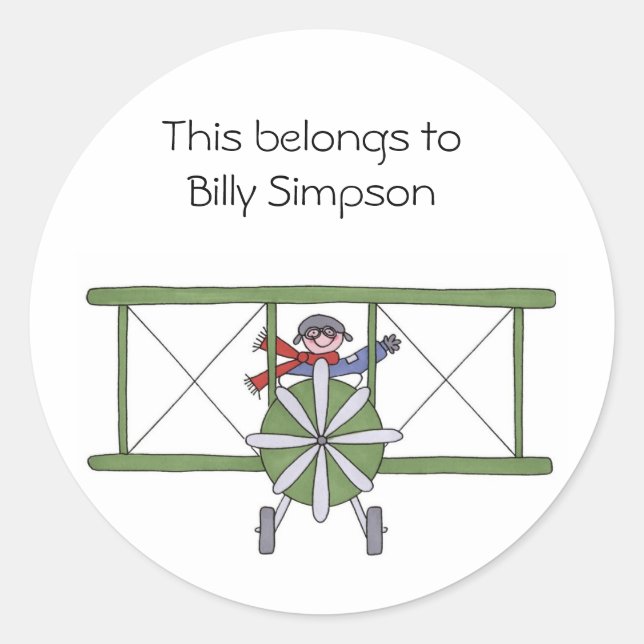 Sticker Rond Plaques du livre de nom (Devant)