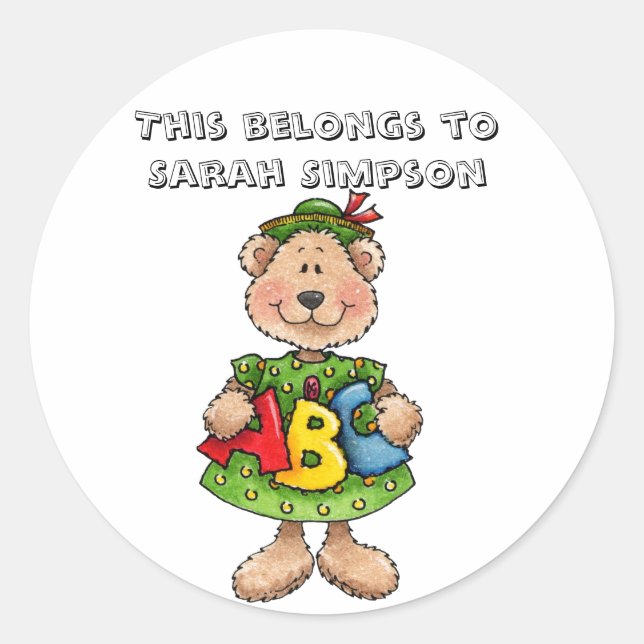 Sticker Rond Plaques du livre de nom (Devant)